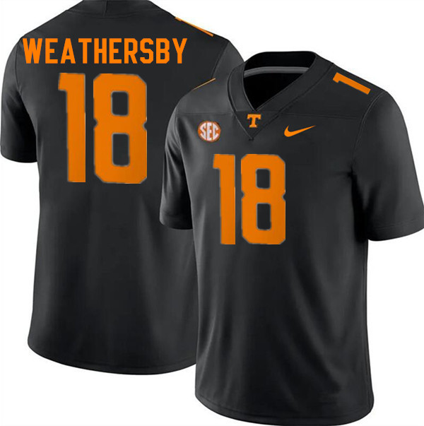 Men #18 Tyree Weathersby Tennessee Volunteers College Football Jerseys Stitched-Black